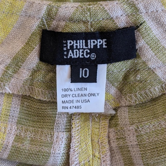 💙 Philippe Adec Striped Linen Jacket & Pant Set - Picture 8 of 9